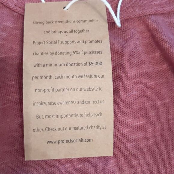 PROJECT SOCIAL Cotton Knit Long Sleeve Tee Shirt Lightweight NWT - Picture 8 of 10